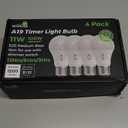 Timer Light Bulb, A19 Equivalent 100W LED Bulb, 12/6/3H Built-in Automatic Timer, 11W 3000K Soft White, 1200LM, E26 Base, Non-Dimmable, Auto On/Off for Outdoor & Indoor Security, 4 Pack