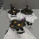 3 Packs Halloween Decorations Outdoor, Hanging Ghosts String Lights Halloween Decor, Spooky Cute Glowing Ghost Witch Hat Lights 3 Modes for Patio Yard Front Porch Tree House Party(18 Batteries)