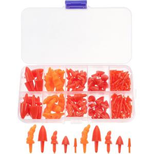 2 x Operitacx 160pcs Snowman Decoration - Plastic Red Nose Carrot, Xmas Snowman Nose