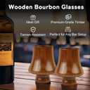 Charred Wooden Bourbon Drinking Glass, Charred Old Fashioned Glass, Handcrafted Whiskey Glass for Men, Great Whiskey Gifts for Men, Dad, or Brother (2 Pack)