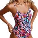 CUPSHE Women's One Piece Swimsuits Bathing Suits Cutout V Neck Tummy Control Adjustable Straps O Ring, M
