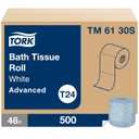 Tork Bath Tissue Roll Advanced 2-ply, Biodegradable 4x3.75", 500 sheets/roll, 48 rolls/case, TM6130S