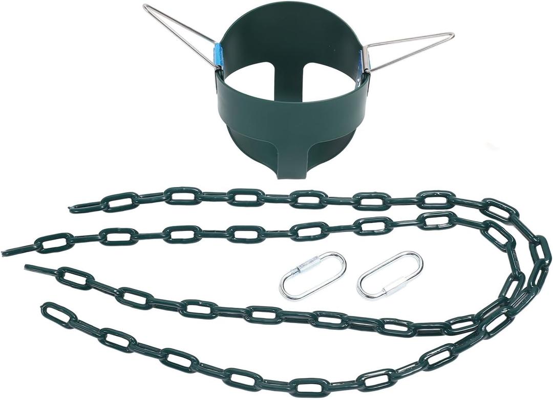 Full Bucket Toddler Swing High Back Full Bucket Toddler Swing Seat with Finger Grip and Plastic Coated Chains 200KG