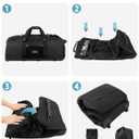 90L Rolling Duffel Bag with Wheels, 4-way Carry Foldable Large Travel Duffle with Backpack Straps & Shoe Compartment, Heavy Duty Luggage for Weekend, Camping, Moving, Includes 3 Organizers