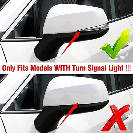 Moonlinks Compatible with Toyota RAV4 2019 2020 2021 2022 2023 2024 Left Side Mirror Cover Replacement, Pearl White Exterior Left Driver Side Door Rearview Mirror Cap Trim for RAV4 LH