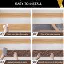 HEBE Carpet Stair Treads Non Slip 15 PCS 8" X 30" Edging Stair Runner for Wooden Steps Indoor Self Adhesive Stair Rugs Runners Reusable Staircase Step Treads Mat for Kids,Elders,Pets (Brown/Vines)