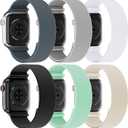 Stretchy Solo Loop Compatible with Apple Watch Band 38mm 40mm 41mm 42mm 44mm 45mm 46mm 49mm Women Men, Adjustable Soft Nylon Sport Elastic Strap for iWatch Series 11/10/9/8/SE/7/6/5/4/3 Ultra