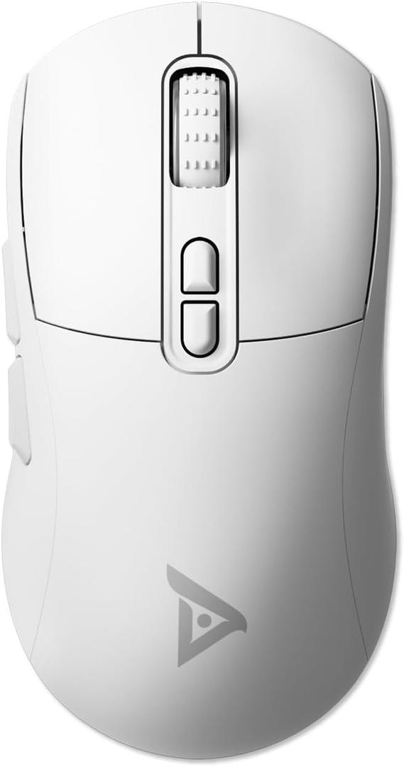 TSG809 Wireless BT Gaming Mouse Rechargeable/2.4GHz/Type-C Connect,PAW3311 Sensor,24000 Dpi,Lightweight,5 Programmable Buttons, 500 mAh Battery,Ergonomic Design for Pc-White