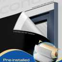 32" W x 72" L 100% Portable Blackout Curtains, Total Darkness No-Drill Black Out Window Cover,Temporary Blackout Shades with Hook & Loop Tape, for Bedroom, Nursery, Dorm, Travel (Black)