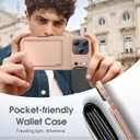 BXYJY for iPhone 17 Pro Wallet Case with Camera Cover Stand, Card Holder (3-5 Cards), Military Grade Drop Protection, Heavy Duty Women Men Phone Case for iPhone 17 Pro 6.3" 2025, Rose Gold