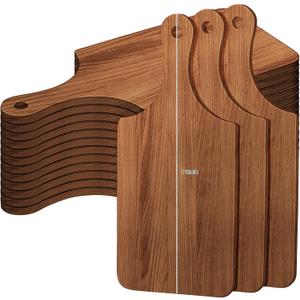 Zubebe 12 Pcs Bulk Wood Cutting Board with Handle Cutting Board for Laser Engraving, 11" x 5" Acacia Serving Trays Charcuterie Trays for Customized Wedding Housewarming Mom Christmas Gift Party Favor