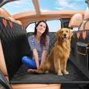 Back Seat Extender for Dogs Hard Bottom Holds 500lbs,Waterproof Dog Car Seat Cover for Back Seat, Truck-Large Space Dog Hammock for Truck (black)