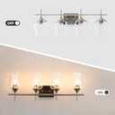 VONLUCE Bathroom Vanity Light, 4 Light Bathroom Light Fixture Over Mirror, Bathroom Wall Lamp with Clear Glass, Modern Vanity Lighting for Bathroom, Bedroom, Hallway, Brushed Nickel, ETL Certificated