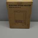 Electric Fireplace Stove Heater - Freestanding Fireplace Heater for Indoor Use with Realistic 3D Flame, Adjustable Thermostat & Remote, Quiet, Timer for Living Room and Bedroom (Matte Black)