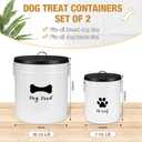 DoubleFill Extra Large 23+10 lbs Metal Dog Food Storage Containers Set of 2 Airtight Dog Treat Snack Jars with Lids and Spoon Farm House Style Big Pet Cookie Jar for Kitchen Counter Gift