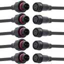 dstfuy Waterproof Connector 2 Wire,16AWG 2Pin Male Female Plug LED Connector with IP65,20CM Extension Cable for Car,LED Strip Lights (5Pairs)