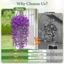 Artificial Flowers for Outdoors, Fake Hanging Flowers for Decoration, UV Resistant Artificial Outdoor Plants, 2 Pcs Artificial Petunias for Outdoors Garden Patio Porch Yard Decoration, Purple