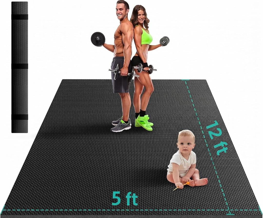 Stepwaver Large Exercise Mat, 6'x4'/7'x5'/8'x5'/9'x5'/10'x5'/12'x5'x8mm, Size: 12x5FT, 
Product Dimensions	144"L x 60"W x 0.3"Th