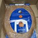 Mayfair Natural Oak Veneer Toilet Seat with Chrome Hinges, Elongated, Wood