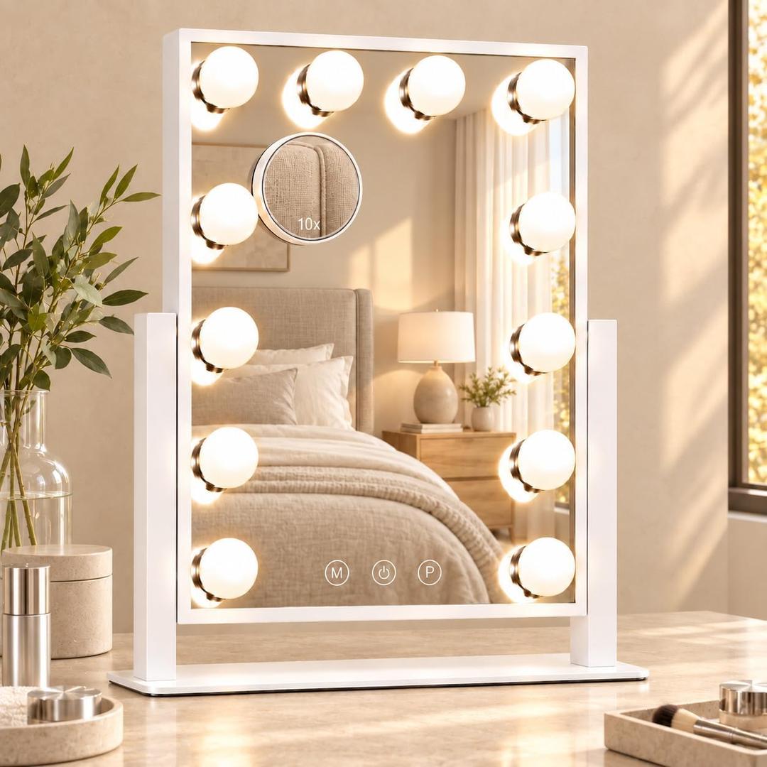 Hollywood Makeup Mirror, 12 LED Bulbs, 3 Colors Modes