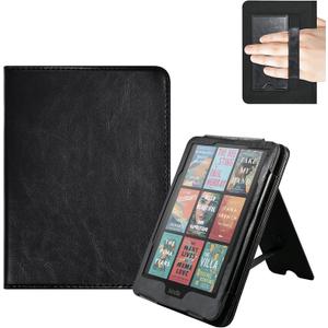 E NET-CASE Case for 7"/6.8" Kindle Paperwhite(12th/11th Generation-2024/2021) and Kindle Colorsoft Signature Edition, Folio for Kindle Paperwhite 2024 with Auto Sleep/Wake, Foldable Stand (Black)