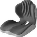 Seashell Memory Foam Truck Seat Cushion for Office Chair, Car Seat,Desk Chair,LShaped Back Support & Sciatica Relief & Tailbone & Coccyx Pain Relief for Long Sitting & Driving（Black&Grey)