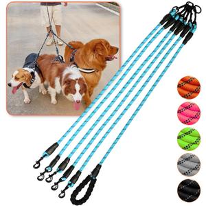 5 Way Dog Leash with 360 Swivel, Comfortable for Walking & Training (Blue)