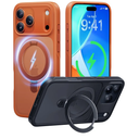 CASEKOO Ultra-Magnetic Stand for iPhone 17 Pro Case [Military Drop Protection] [Compatible with MagSafe] Shockproof Translucent Matte Slim Ring Holder Case for iPhone 17 pro 6.3", Orange