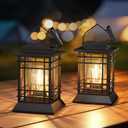 2 Pack Solar Lanterns Outdoor Waterproof, Upgraded Bright Hanging Solar Lights for Outside, Auto On/Off Solar Powered Lanterns Decorative Outdoor for Garden Patio Yard Table Patio Porch Tree Decor