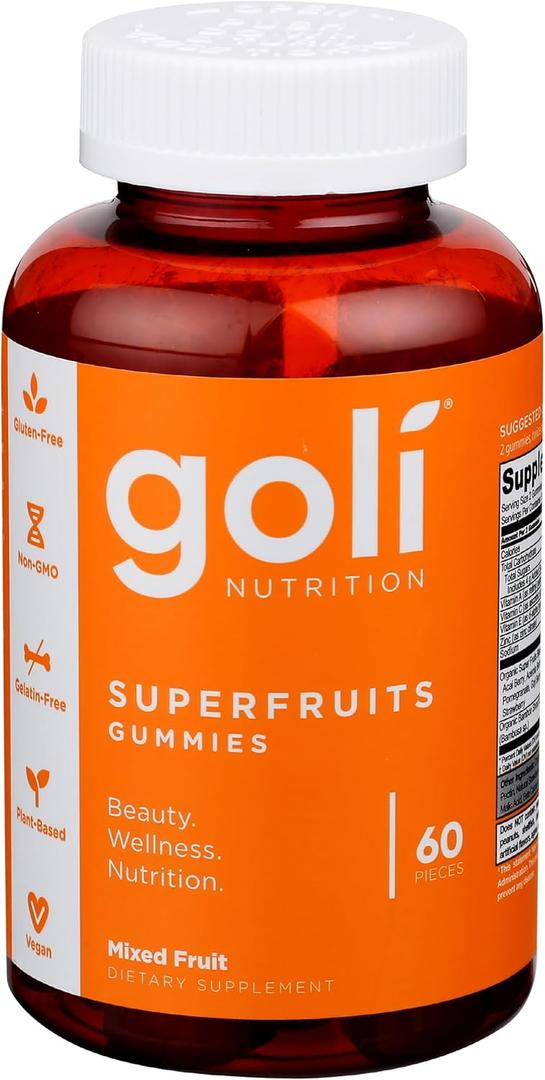 Goli Nutrition Mixed Fruit Superfruits Gummies, 60 CT