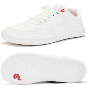 Pulltop Barefoot Wide Toe Box Shoes for Men - Minimalist Barefoot Dress Shoes Sneakers Zero Drop Slip on Walking Non Slip Shoes for Men (12Wide, White)
