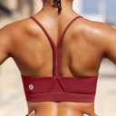 RUNNING GIRL Y-Back Sports Bras for Women, Medium Impact Wirefree Padded Bra Workout Crop Top Longline Sports Bra Push up (Red, XL)