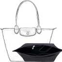 Purse Organizer, Multi-Pocket Felt Handbag Organizer, Folding Tote Bag organizer insert for Insert Wallet Organizer Suitable for Longchamp (Black, Large)