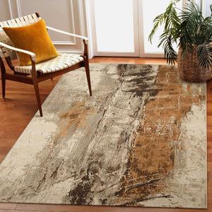 Liora Manne Marina Indoor/Outdoor Power Loomed Synthetic Blend Low Profile Area Rug - Contemporary Graphic Casual Southwestern Colorful (Moderne Bronze) (3'3" x 4'11")