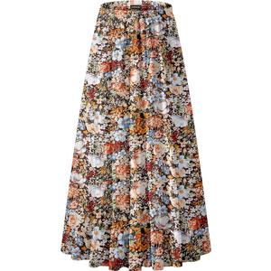 NASHALYLY Women's Chiffon Elastic High Waist Pleated A-Line Flared Maxi Skirts, Large