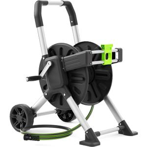 Upgrade Garden Hose Reel Cart, Holds 150 Feet of 5/8-Inch Hose, Hose Reel Cart With Effort-saving Hand Crank,Freestanding Water Hose Reels for Outside Garden Lawn Yard Outdoor