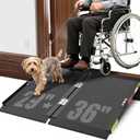 3FT Portable Wheelchair Ramp with Quick-Lock, Black Seamless Non-Slip Aluminum Folding Handicap Ramp,Threshold Ramp for Doorways, Wheel Chair Ramp for Home Steps, Loading Dock Plates