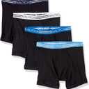 Nautica Men's Classic Cotton 4-Pack Boxer Briefs (Large, Black)