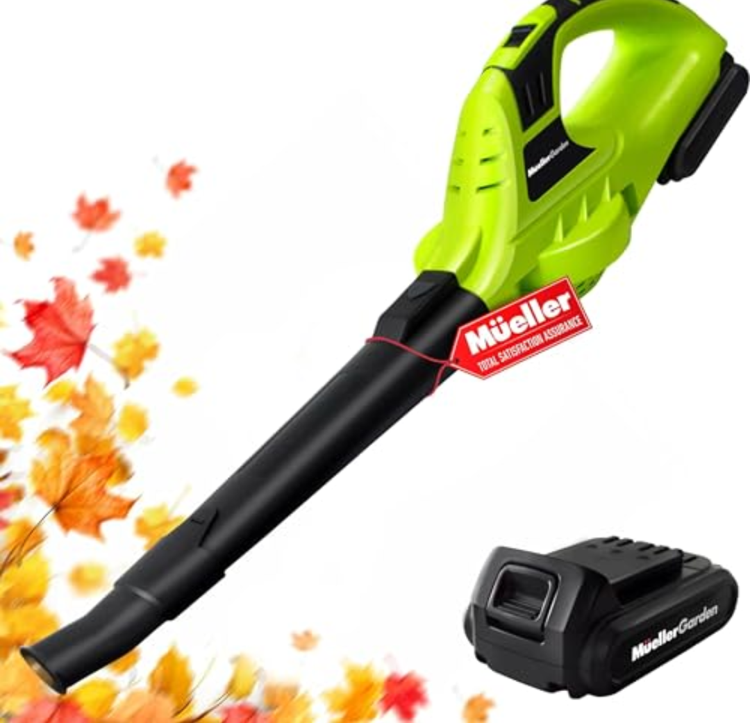 Mueller UltraStorm Cordless Leaf - Snow Blower, 130 MPH, 180 CFM Powerful Motor, Electric Leaf Blower for Lawn Care, Battery Powered Blower for Snow