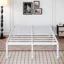 18 Inch White Full Size Bed Frame with High Storage
Steel Slats Platform No Box Spring Needed Mattress Foundation, Easy Assembly, Noise Free