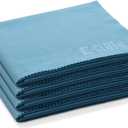 E-Cloth Glass & Polishing Cloth - Microfiber Cleaning Towel Cloth for Windows, Cars, Mirrors, Eyeglasses, & More, Streak Free Clean, Reusable & Machine Washable - Alaskan Blue (4 Pack)