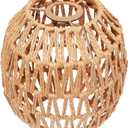 Small Lamp Shades for Table Lamps Hanging Light Boho Lamp Shades Wicker Lamp Shade for Floor Lamps, Rattan Lampshade for Hanging Lamp Wall Sconce Woven Plug in Pendant Light Egg Shade