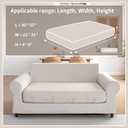 QIANMEW Couch Covers for Sectional Sofa, Washable Stretch Soft Sofa Cushion Covers L Shape Sofa Slipcovers Anti Slip Furniture Decor Protector for Pets (1PC Love Seat Cushion Cover, Ivory)