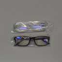 Gaoye +2.5 2-Pack of Reading Glasses - Blue-Light Filter, UV Protection - Readers with Rectangle Frames (Bright Leopard + Clear)