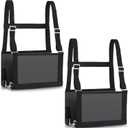 Exhibitor Number Harness Black Leather Number Bib Pinny Holder Eventing Show Number Holder Supplies(9.84 x 6.1 Inches) (9.84 x 6.1")