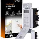 myTouchSmart 33861 LE One in-Wall Digital Timer, Push Door Switch, Backlit LED Screen, 8 Custom On/Off Times, Countdown Mode, Daily/Weekly Set, Off & Countdown