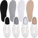 4 Pairs No Show Socks, Breathable Shoe Liner Anti Slip Barefoot Insert, No Stinking Shoe Liner for Men Women, One Size