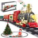 XINGYING Electric Christmas Train Set w/Lights and Sounds, Kids Train for Christmas Tree with 3 Cars & 10 Train Tracks, Toddler Model Train for 3 4 5 6 7 8+ Years Old Boys Christmas Train Toys Gifts