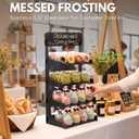 HOTCAN Cookie Display Stand for Bakers & Vendors with Acrylic Front | Wooden Dessert Stand with Chalkboard Sign for Market Booths, Craft Fairs & Events | 4 Tiered Cookie Display for Cupcakes, Muffins & Pastries (Black)