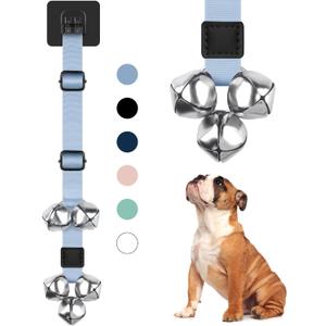 BLUETREE Dog Bells to Go Outside Dog Door Bell Premium Quality Buckle Adjustable Dog Bell Dog Attached to doorknob or Anywhere Near The Door, Length and Height Adjustable
